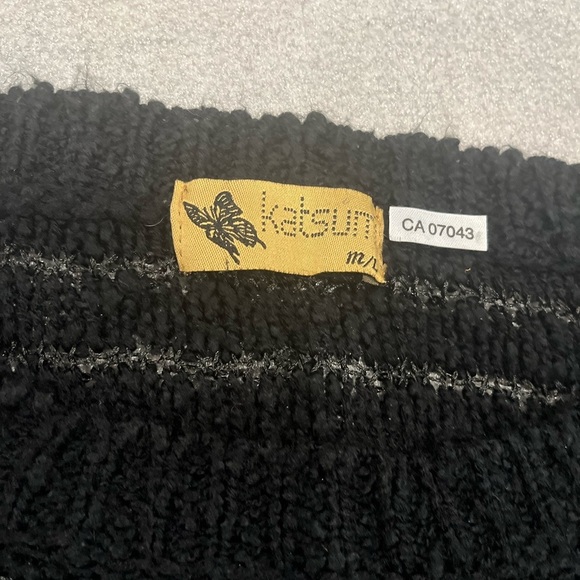 ❤️2/$50❤️[M/L]Katsumi Black Sequins CrewNeck Acrylic Open Knit Sweater Skull - Picture 4 of 9